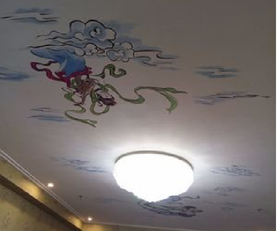 汝城如何快速绘制天花板上的手绘墙?